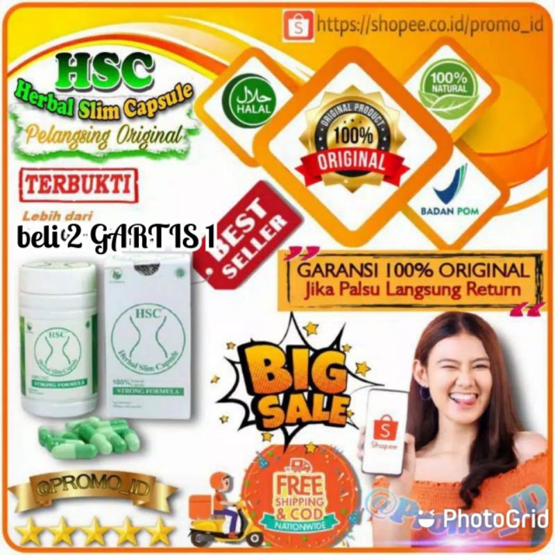 HSC Herbal Slim Capsule Asli Obat Pelangsing Badan Alami BPOM