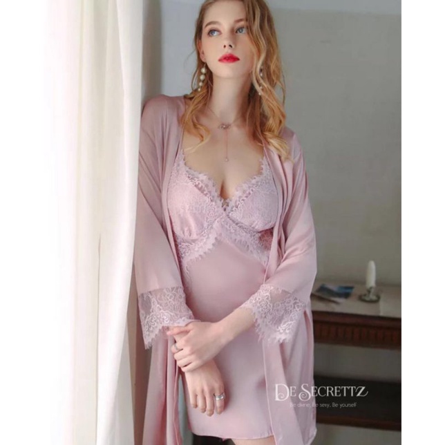 DeSecrertz RHANIA Baju Tidur Wanita Dewasa Sexy Model Satin Kimono Set, Baju Tidur Sexy Bahan Satin, Baju Haram Sexy, Lingerie Satin Set, Kimono Sexy, Pakaian Dinas Depan Suami, Pakaian Dalam Wanita Sexy, Lingerie Kimono, Sleepwear Sexy, Lingeri Seksi