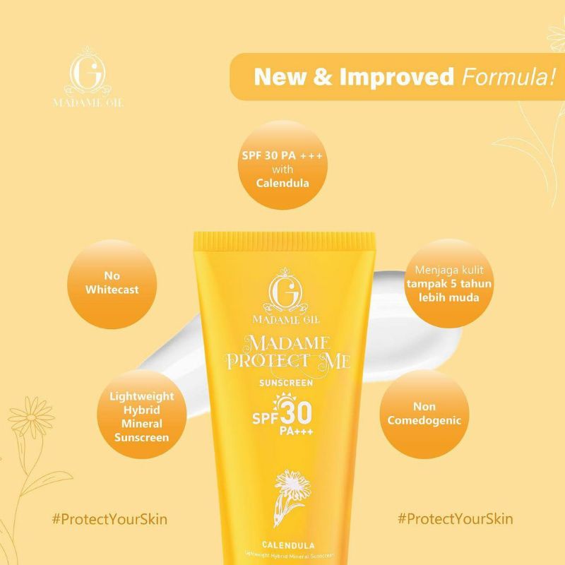 *galerybeautysemarang* Madame Gie Madame Protect Me Sunscreen SPF 30 PA +++ With Calendula - Skincare Sunblock