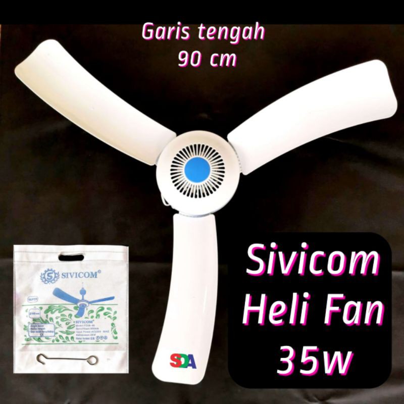 Sivicom Heli Fan Kipas Angin Plafon 3 baling