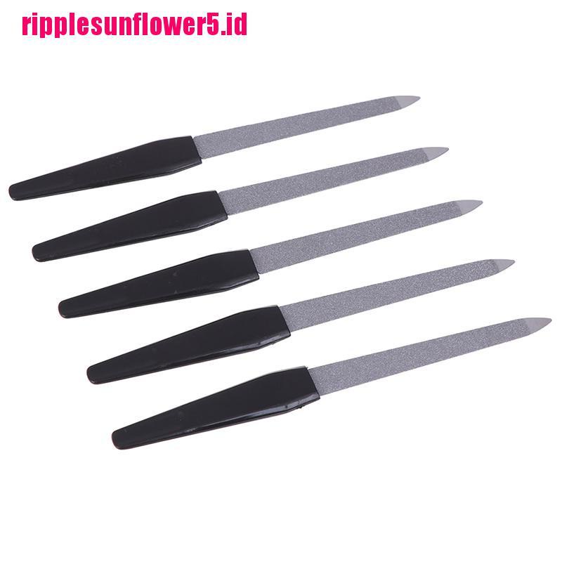 1pc Kikir Kuku Dua Sisi Bahan Stainless Steel Untuk Manicure / Pedicure