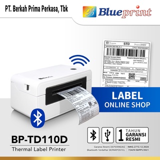 Printer Barcode Thermal Resi Pengiriman A6 BLUEPRINT TD110D USB+Bluetooth