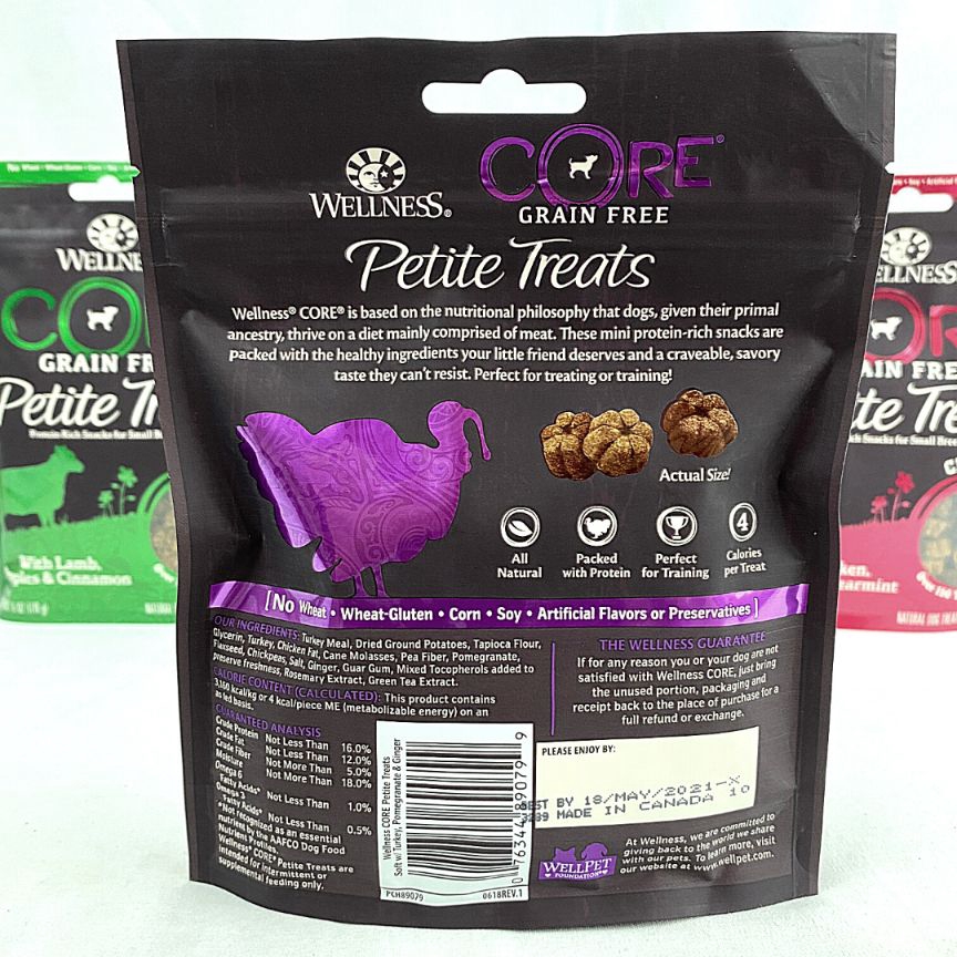 

WELNESS Snack Anjing CORE Petite Soft Mini Bites Turkey Pomegranate 170g