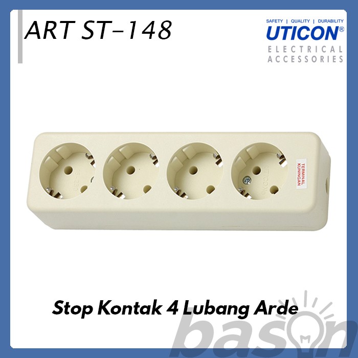 UTICON ST148 Stop Kontak 4 Lubang - TANPA KABEL