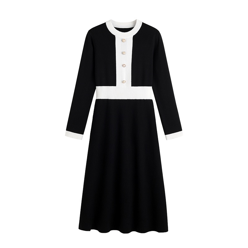 【Elegant】Korean Long Sleeve Midi Dress  7050