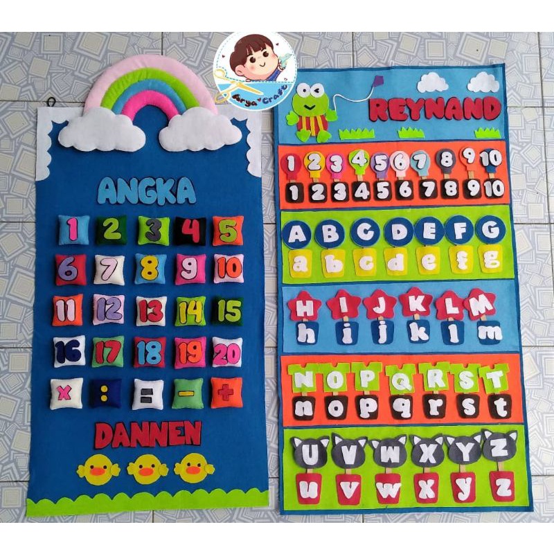 Hiasan dinding huruf abjad / angka