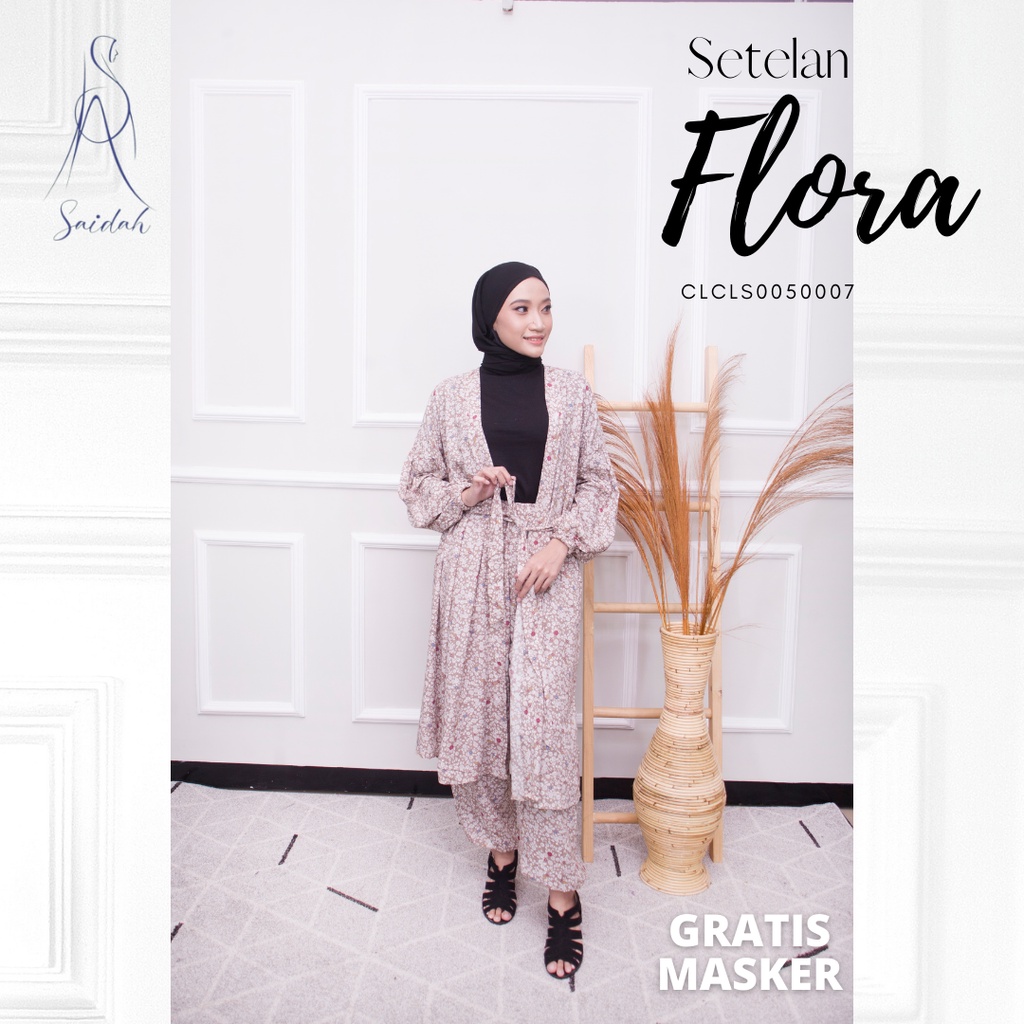Baju Muslim Wanita Setelan Terbaru Murah Grosir dan Ecer SAIDAH FLORA MODEL OUTER