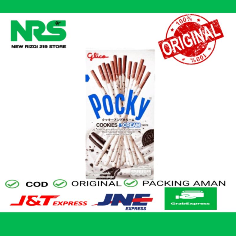 

Glico Pocky Biskuit Stik Rasa Cookies & Cream 40gr