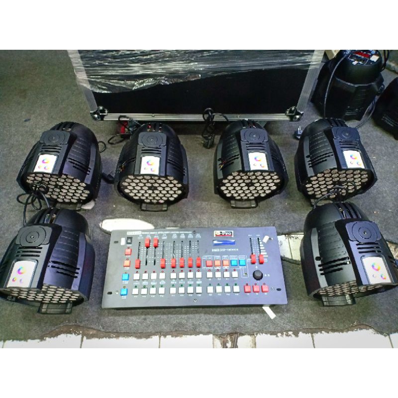 Paket Parled 54x3watt RGBW 4in1 Murni 3watt / mata ( 6 unit) plus mixer dmx 512- 240Controlled bonus
