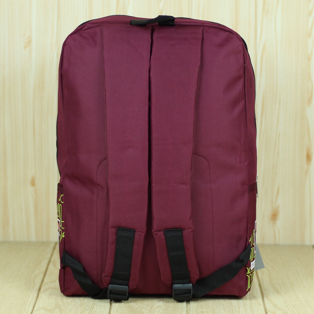 Jual Tas Distro Merah Backpack Punggung SD SMP Ransel Gendong Multifungsi Awet Bahan Tebal Simple