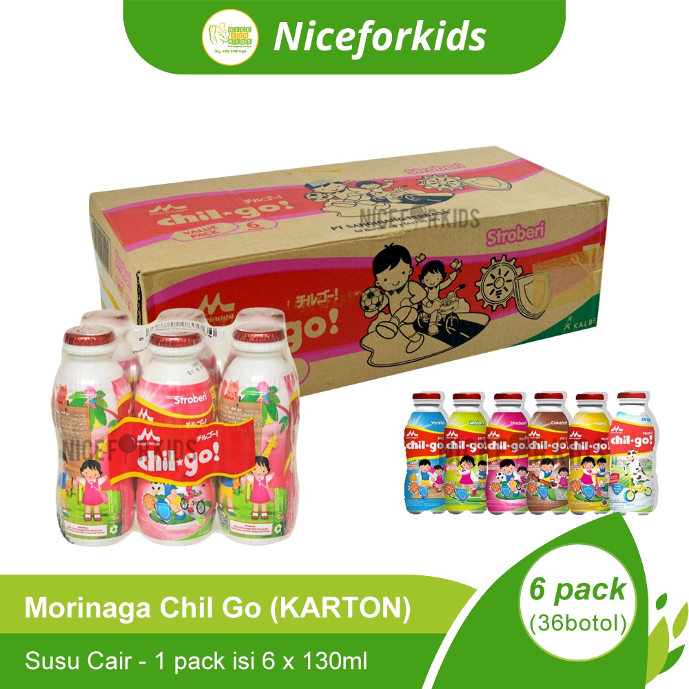 Morinaga Chil Go UHT Kemasan KARTON Isi 6 pack (36botol) / ChilGo RTD Botol Susu Cair / Susu Anak