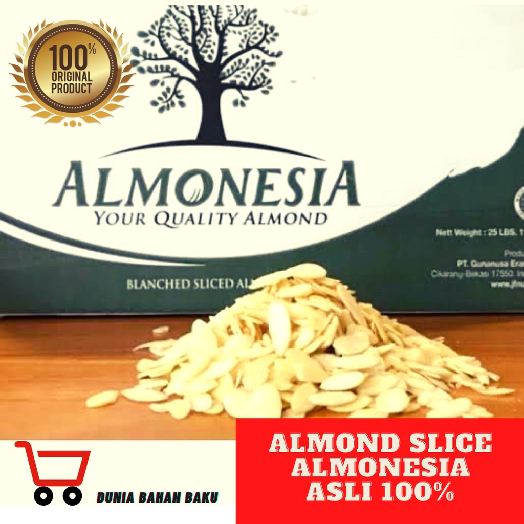 Almond slice Almonesia 500 g / 1 kg ASLI 100% | ALMONESIA