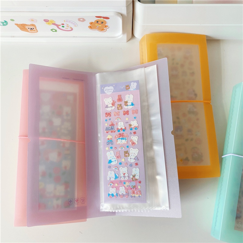 Fresh and creative long sticker storage book multifunctional small stationery tape sub packaging finishing bag