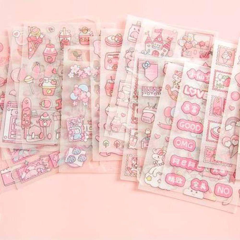 Agustinina Stiker Hias DIY Hadiah Untuk Anak-Anak Scrapbooking Flash point frosted Label Handmade Craft Diary Dekorasi Kertas