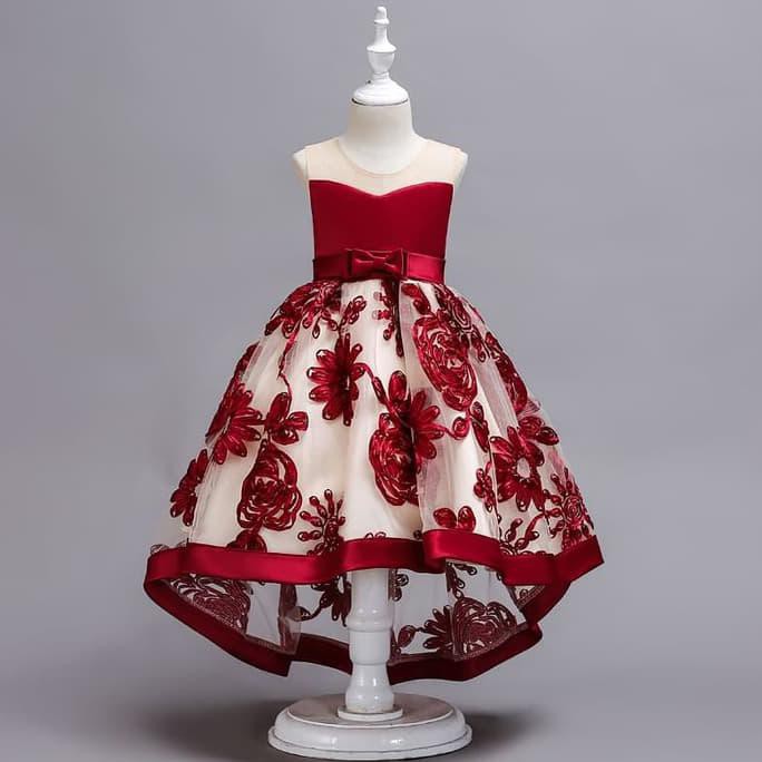 DRESS EKOR MEWAH/GAUN ANAK IMPORT -