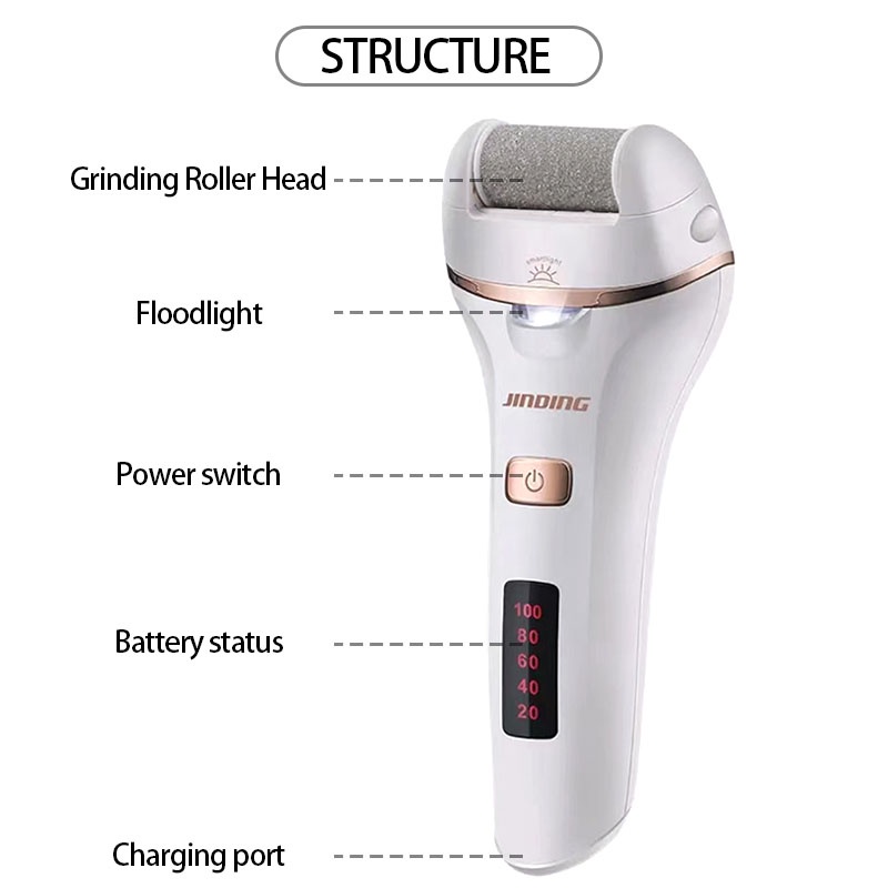 Kaikki Electric foot Callus Remove /menghilangkan kalus kaki/Machine Penghalus Tumit Kaki Roller