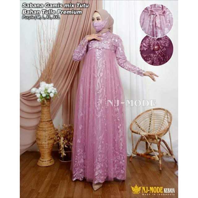 GAMIS BRUKAT TILLE LAYLA MODEL TERBARU/MOTIF TERBARU GAMIS KODANGAN/PESTA DRESS KONDANGAN-2