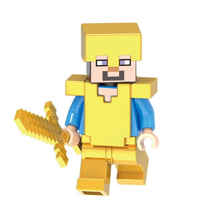 1pc Mainan Balok Bangunan Karakter Game Minecraft Steve Creeper Zombie Untuk Anak Laki-Laki