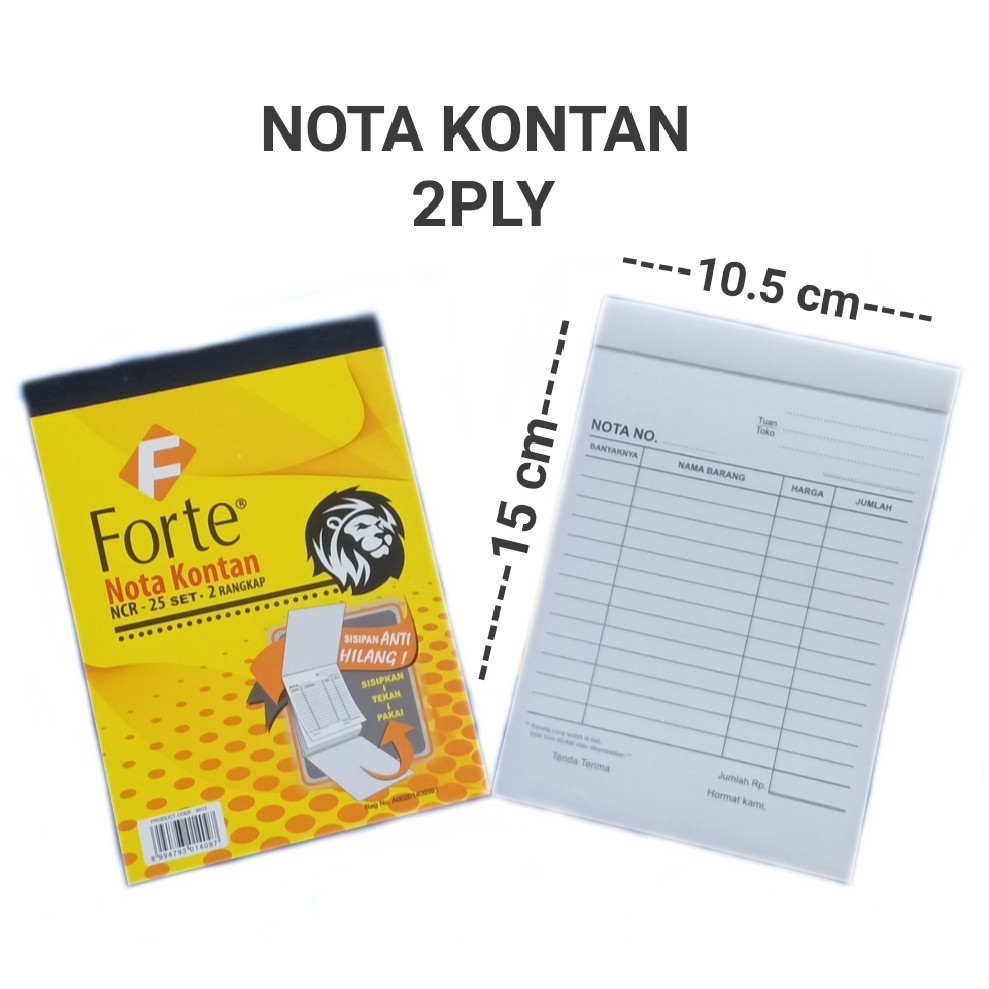 

Buku Nota Kontan Kecil 2Ply NCR Forte / Nota Kontan 2 Rangkap Kecil