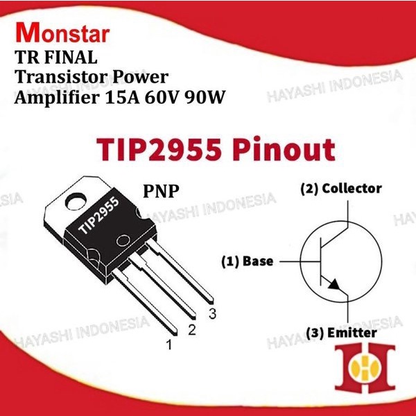 Transistor TR Power Audio Amplifier TIP 2955 3055 PNP NPN 15A 60V 90W (5pcs)