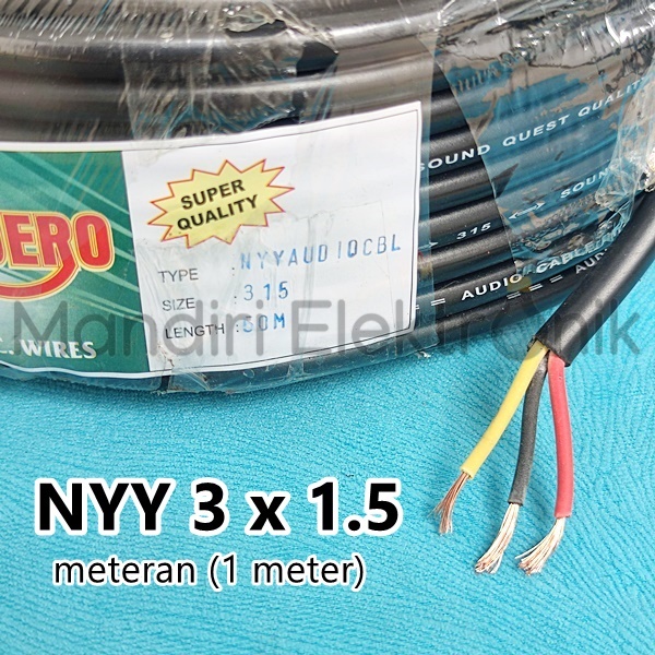 Kabel Listrik Serabut 3 x 1.5mm 3 x 2.5mm Pajero - Kabel Listrik Serabut isi 3 Per Meter - Kabel Audio Serabut NYY 3x1,5mm 3x2,5mm isi 3