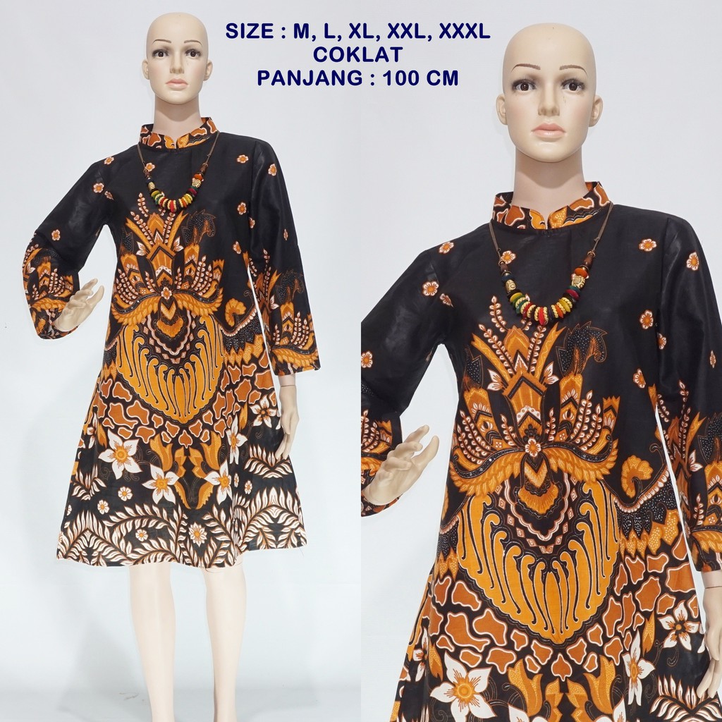 Atasan Tunik Batik Wanita Sogan DSC04812