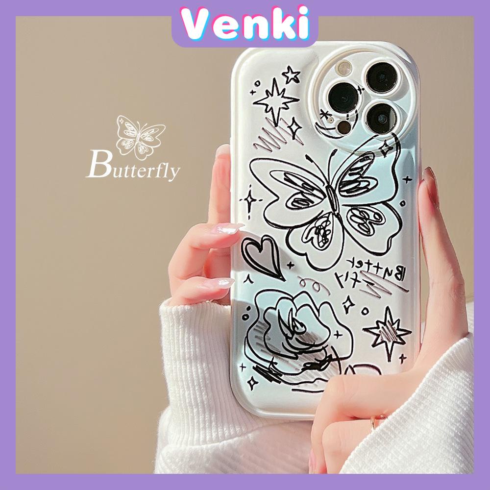 iPhone Case TPU Silicone Soft Case Airbag Shockproof Protection Camera Butterfly Compatible For iPhone 11 Pro Max 13 Pro Max 12 Pro Max 7Plus xr XS Max