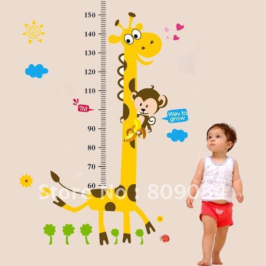 Stiker Dinding Wall Sticker Ptb  Jerapah Tinggi badan Way to Grow uk.60x90cm Ai Collection Ay831