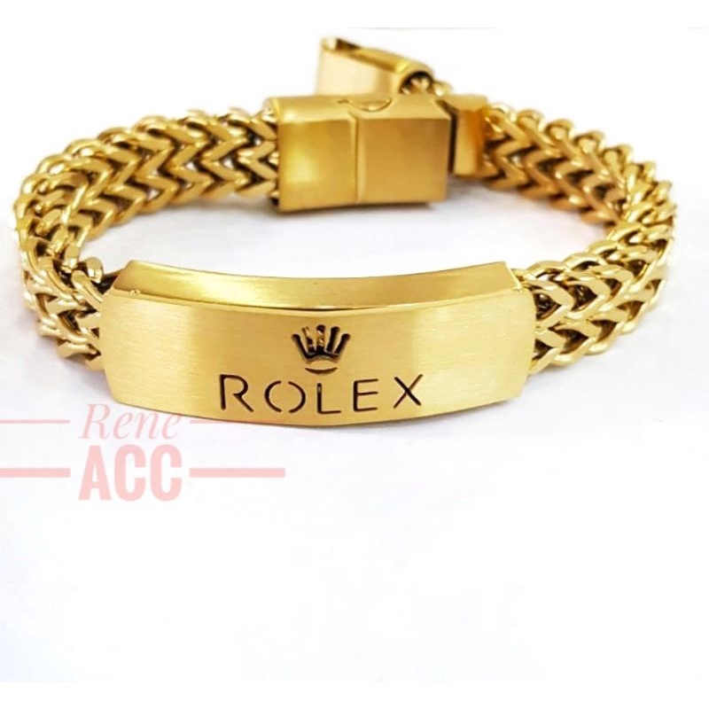 Gelang Rolex Titanium aksesoriess pria anti karat