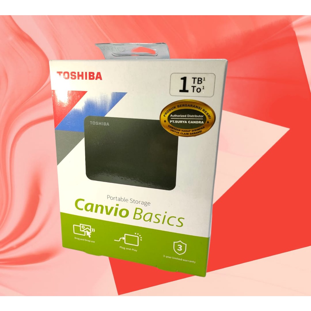 TOSHIBA CANVIO BASIC 1TB USB 3.0 EXTERNAL HDD garansi 3 tahun HARD DISCK EXTERNAL TOSHIBA 100% ORI