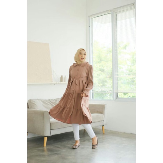 Tunic Rampel | Midi Dress | Tunik Susun 3 - Omeera Tunic ( lady zara kombinasi plisket)