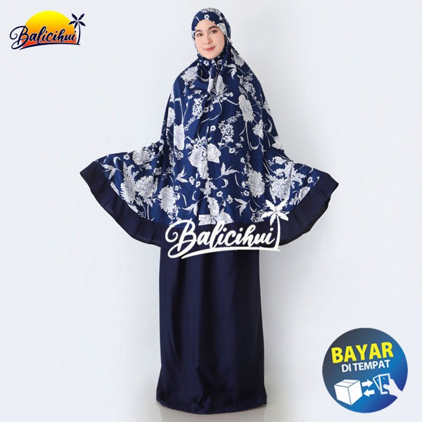 Balicihui Mukena Alina Navy 2 Mukena Bali Dewasa by Balicihui