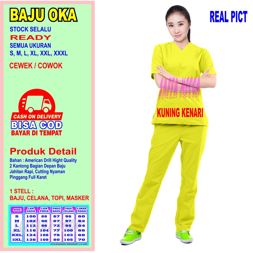 Scrub Perawat  Baju Oka COD  Scrub Baju Jaga  Baju OKA   Baju OK   Baju Perawat   Pria  Wanita Harga Murah Terbaru Lengan Pendek