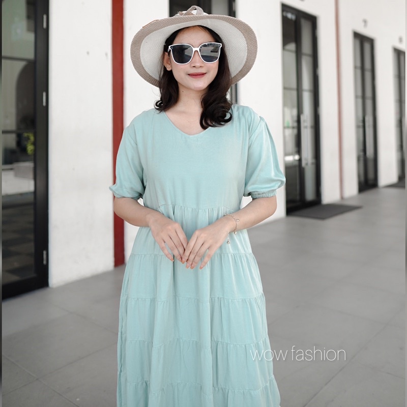 KASTRA DRESS MIDI RAYON TWILL DRESS MIDI KEKINIAN