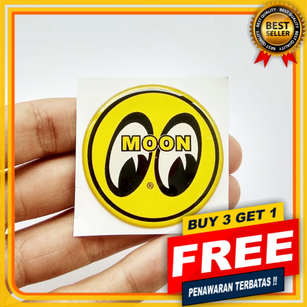 MOONEYES BULAT EMBLEM STIKER RESIN LENTUR AKSESORIS BODY 