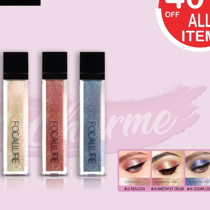 (READY &amp; ORI!) Focallure Glitter &amp; Liquid EyeShadow Multi Color Water Eyeshadow Pigments FA56 FA 56 cair