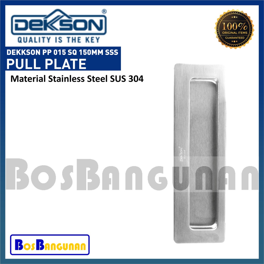 Handle Pintu Sliding DEKKSON PP 015 SQ 150 MM SSS / Tarikan Tanam Pull Plate DEKKSON / Handle Pintu 