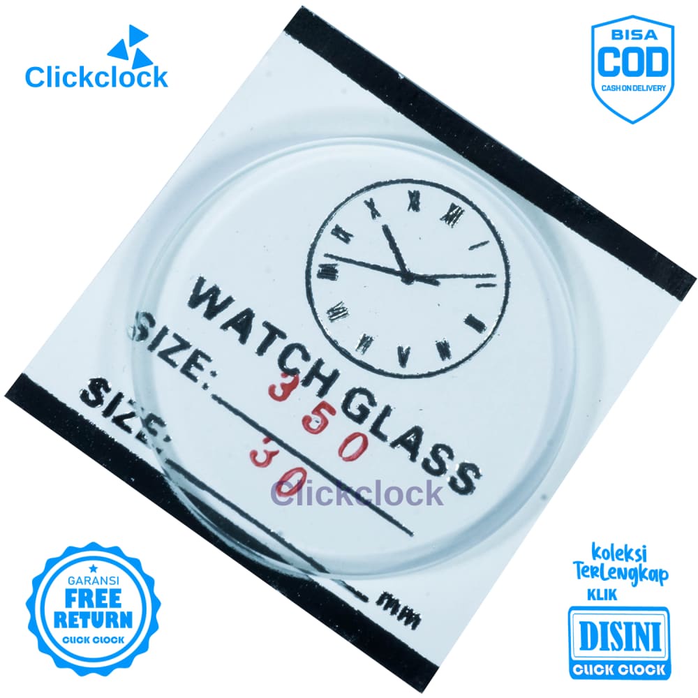 Kaca Jam Kaca Bahan Watch Glass PNC-350 Bagus 3,5 cm