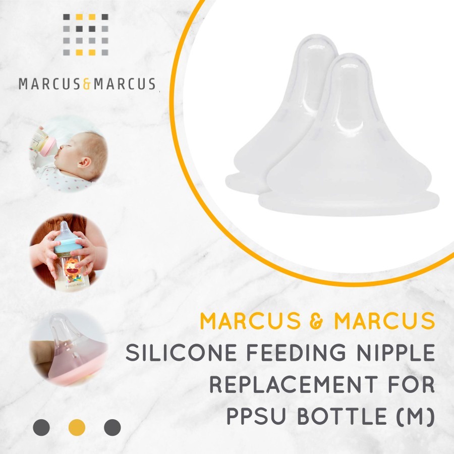 Marcus &amp; Marcus | Silicone Feeding Nipple Replacement For PPSU Bottle