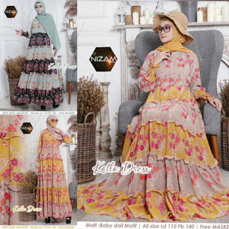 Anindya Kalla Dress Gamis Syar'i Original Nizam