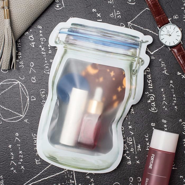 [20gr] LT- BLUE Mason Jar Zipper Bags PE Plastic Airtight Reusable Snack Bags