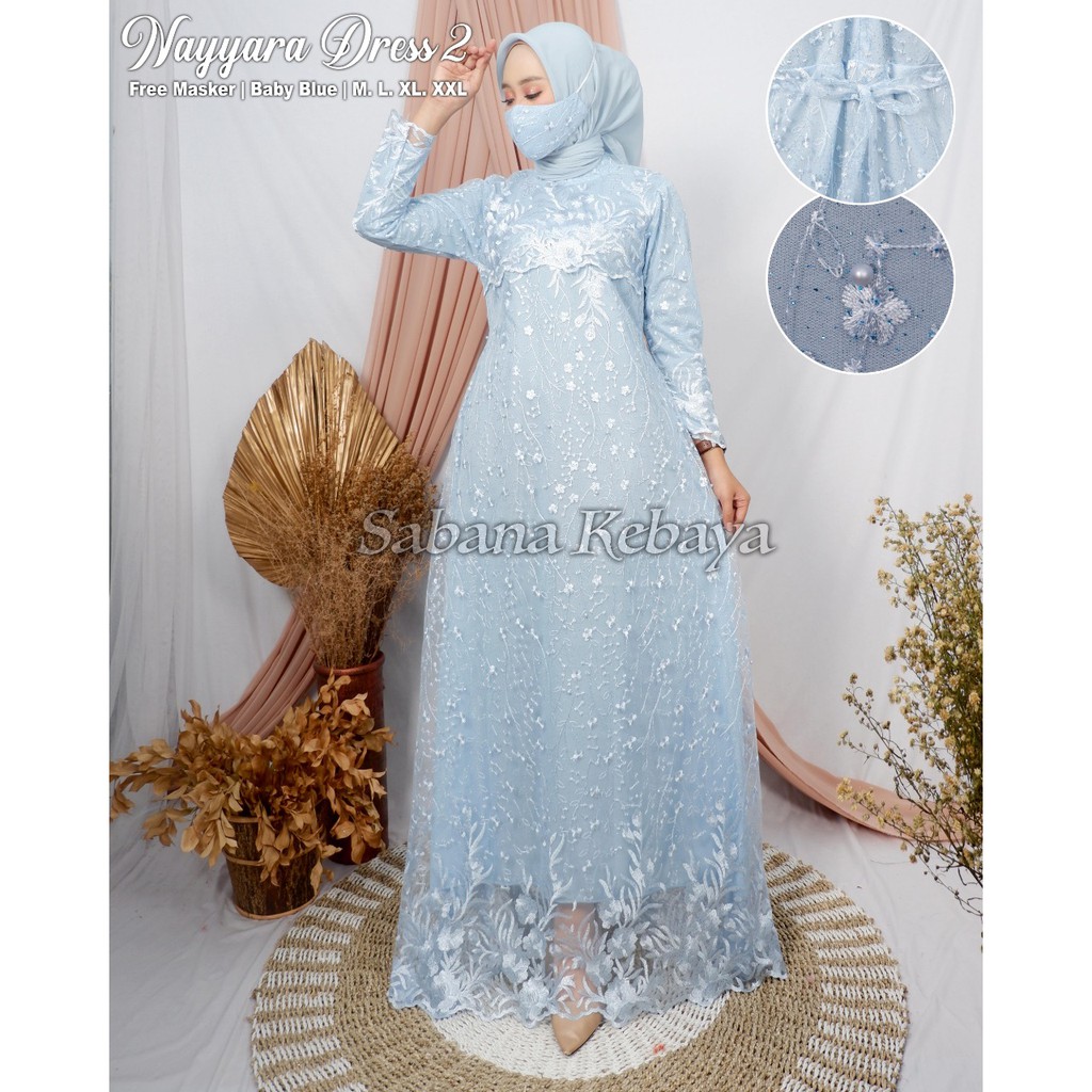 PROMO LONG GAMIS TULLE  MUTIARA BORDIR / GAMIS FULL TULLE MUTIARA BORDIR / GAMIS TULLE MAYMUNAH