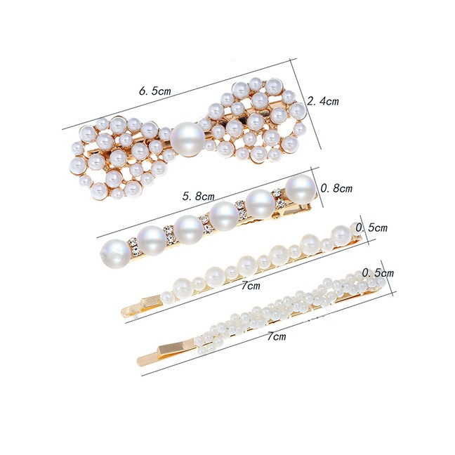 LRC Anting Tusuk Fashion Three-piece Suit Alloy Inlaid Pearl Hairpin F5735X