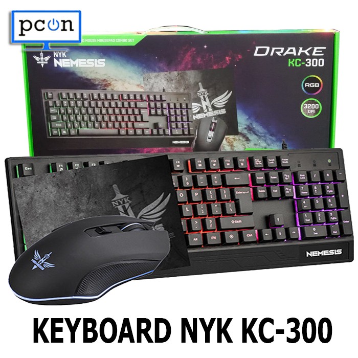 Keyboard Mouse Mousepad Combo Gaming Set Nemesis NYK KC300 Drake