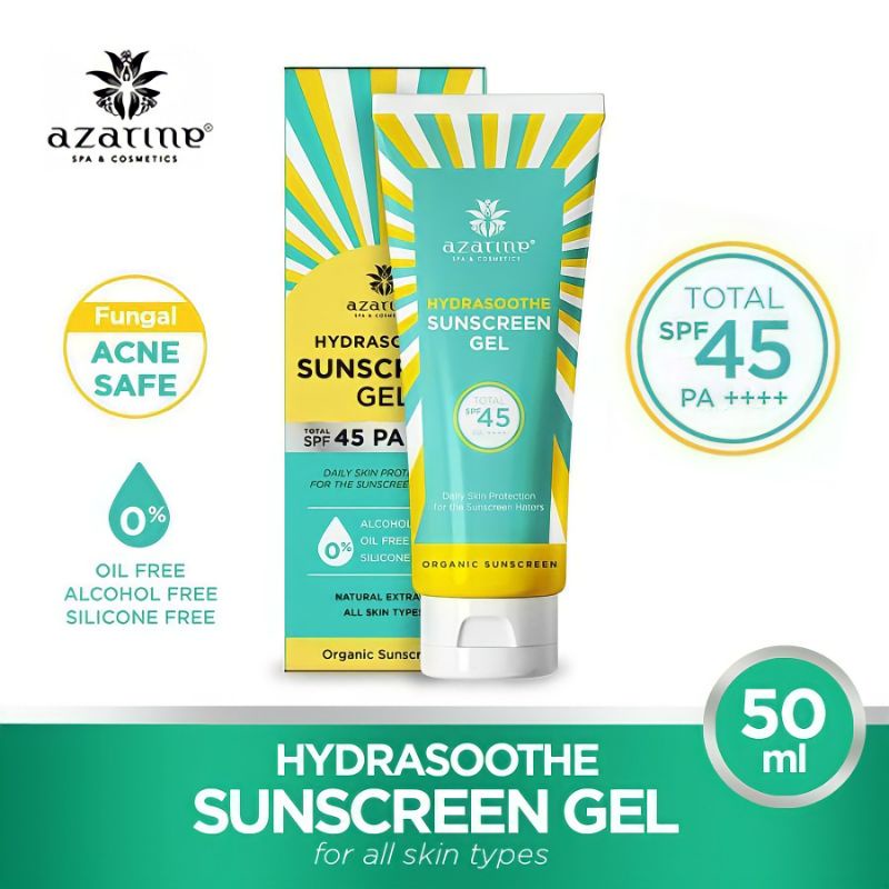 Azarine Hydrasoothe Sunscreen Gel SPF 45 Pa++++ 50Ml BPOM ORIGINAL Sun Block Sun Screen Tabir Surya