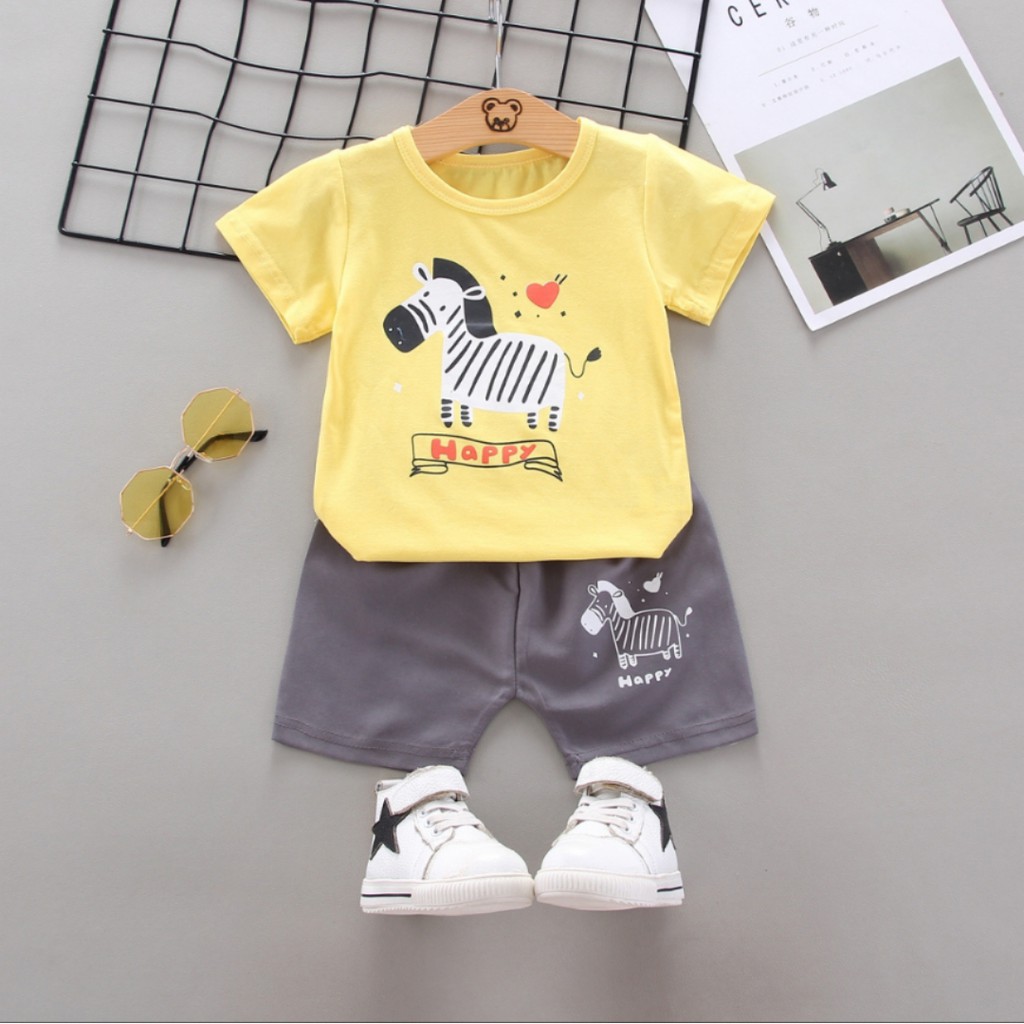 Setelan anak laki laki set 2 pcs Baju anak 1-4 Tahun Setelan anak laki-Baju anak laki laki zebra MB