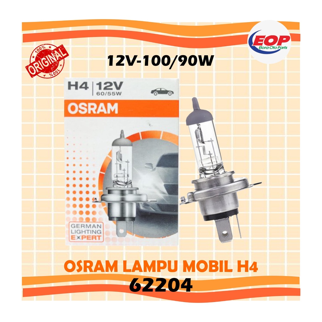 Osram Lampu Mobil H4 Standard Bilux 12V 100/90 W Original 62204