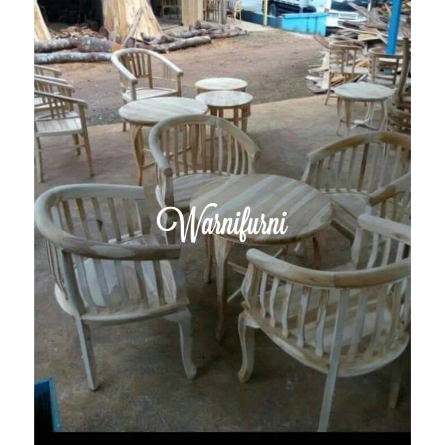 《KUALITAS TERJAMIN 》KURSI TERAS JATI ASLI JEPARA BETAWI LENONG 4 KURSI MENTAH