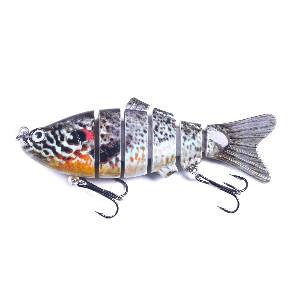 HENGJIA 1Buah 10cm/18g Minnow Umpan Pancing Jointed 6 Segments Crankbait Wobbler Fishing Lure Ikan