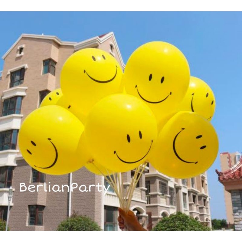 Balon Latex Smile / Balon Karet Motif Smile / Balon Karakter Ulang Tahun Smile